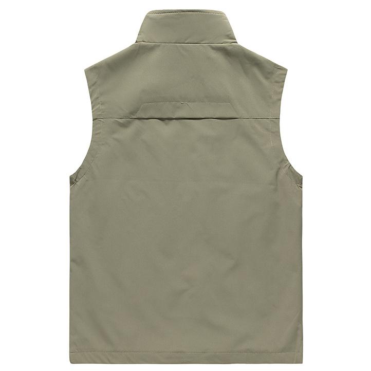 Gilet da Lavoro Autunnale da Esterno da Uomo Semplice Business Asciugatura Rapida Multitasche Gilet Cappotto