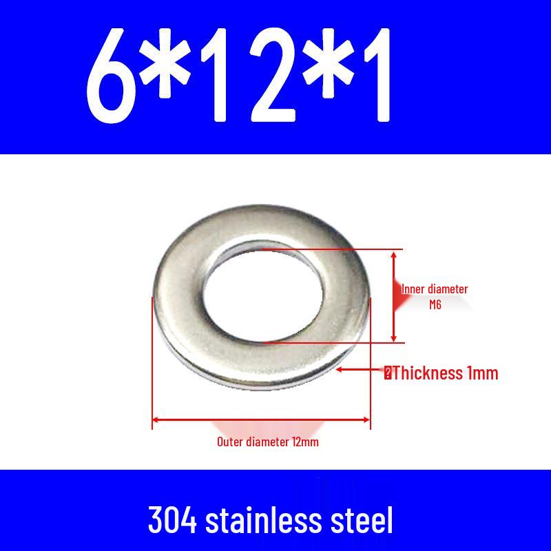 304 Stainless Steel Flat Gasket Washer, Metal Spacer for M2-M20.