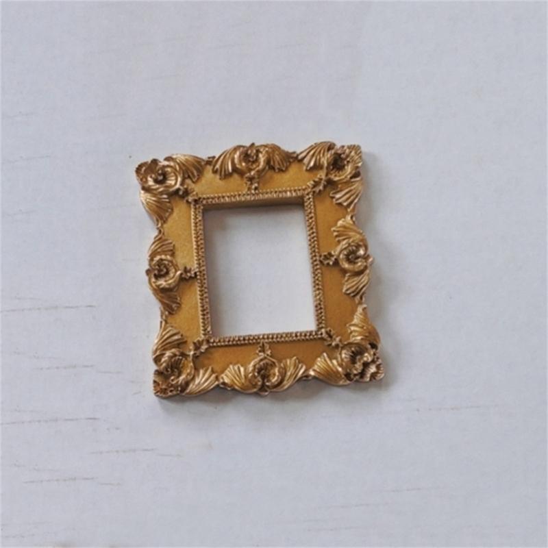 Mini Gold Picture Frame Victorian Small Resin Antique Photo Frame Tiny Baroques Ornate Frame Without Glass or Backing