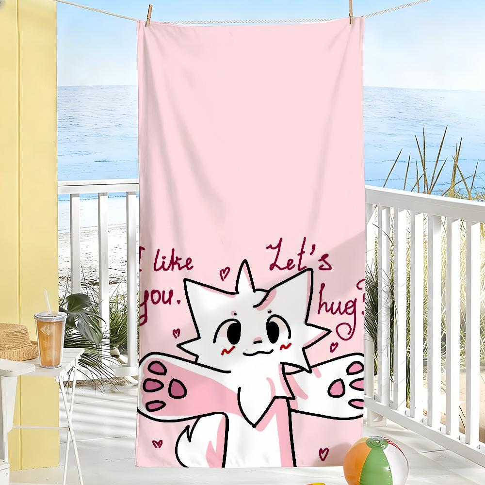 

Boykisser Cat Cute Towel Soft Pool Gift For Travel Gym Shower Camping Quick Dry Sports Large Beach Towels W40*H60(CM)