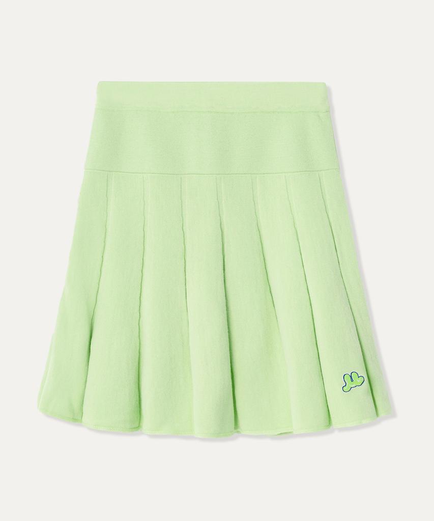 MAYOL M Embroidered Pleated Knit Skirt_Light Green