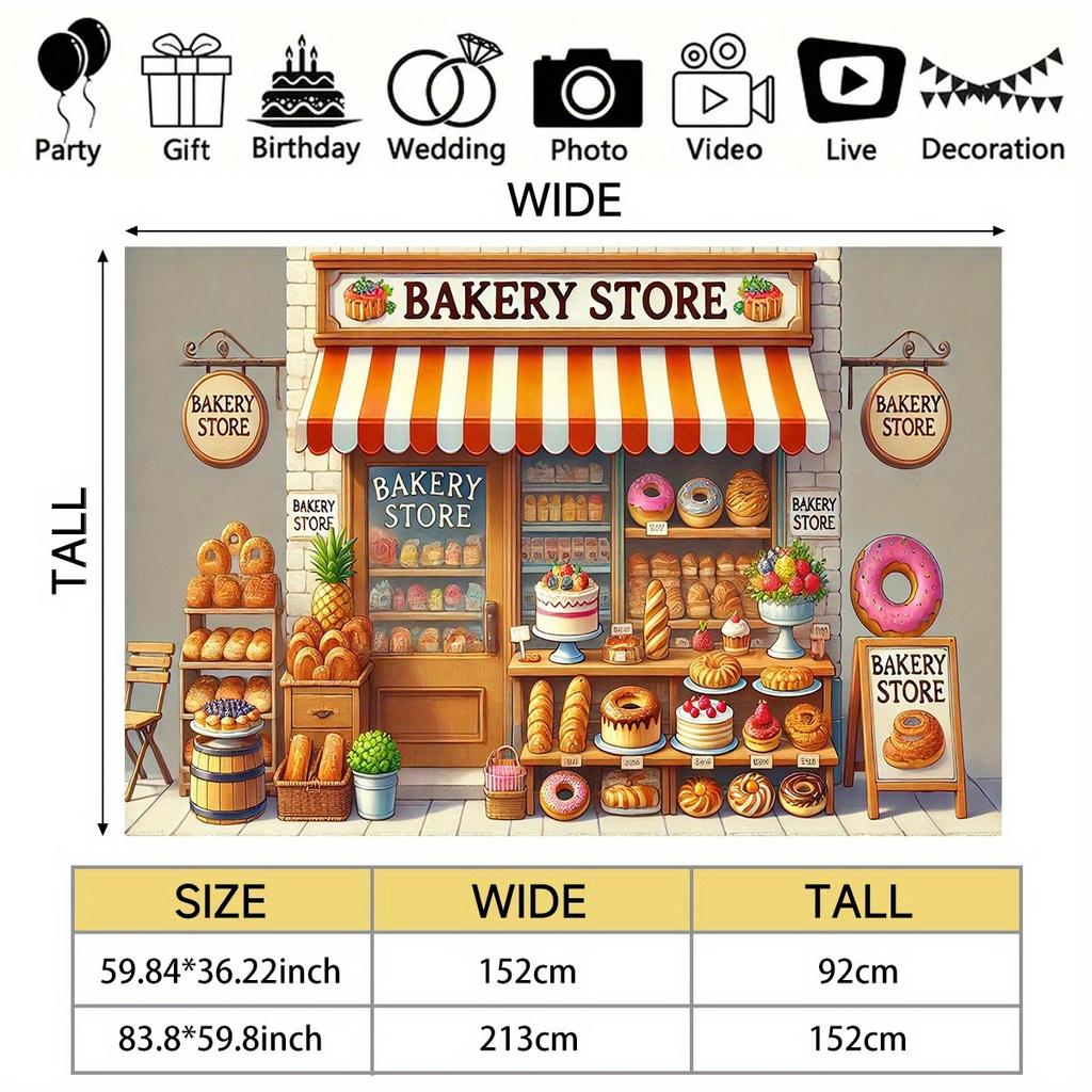 2D flat design single-piece decoration for bakery wall suitable for any season suitable for decorating rooms and gardens