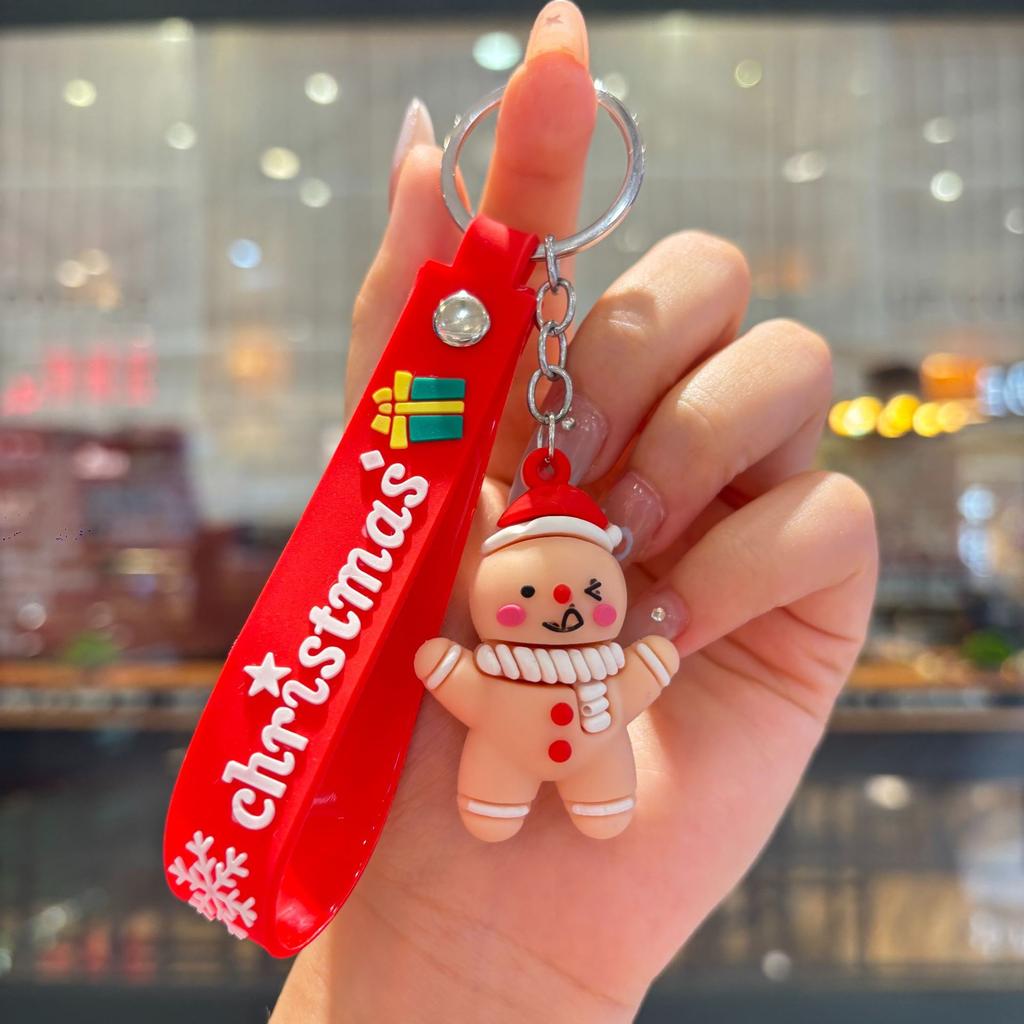 New Christmas Cartoon Keychain Bag Pendant Exquisite Santa Claus Car Keychain Small Gift