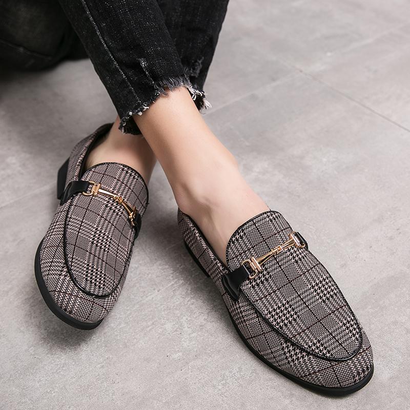 Stylish Plaid Loafers Men All-match Men Casual Shoes 2024 New Driving Flats Mens Breathable Slip on Shoes Men's Coiffeur Shoes