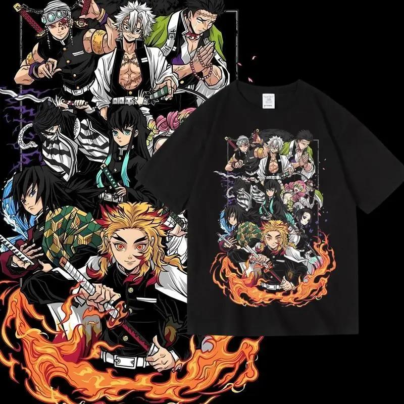 Two-dimensional Animation Ghost Extermination Blade Post Cartoon Peripheral Printing Summer Men's and Women's T-shirts