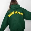 Women's Angel Print Retro Hip Hop Oversized Hoodie Jacket