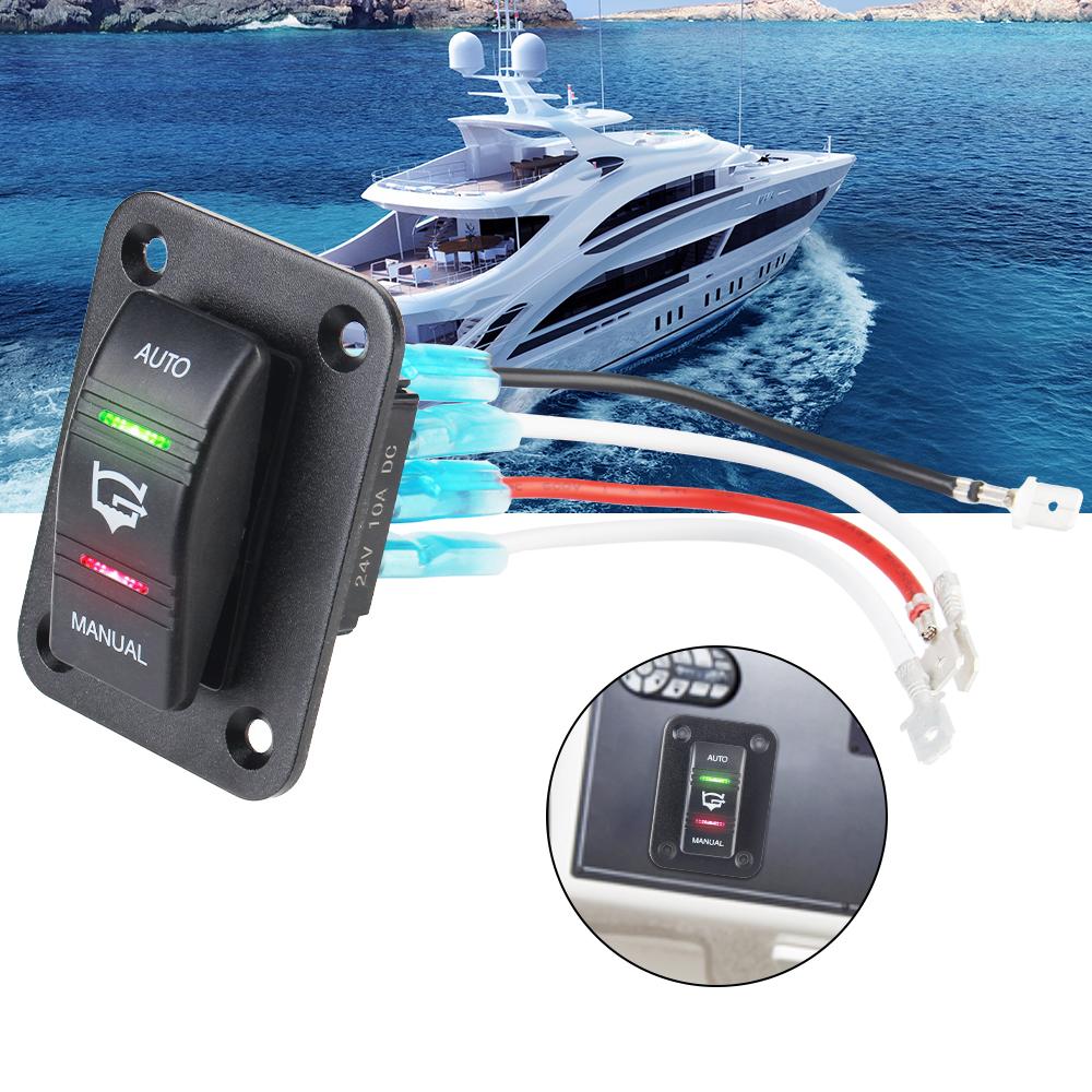 24V 12V 20A Auto/Off/Manual Control 3 Way 4Pin with LED Indicator Bilge Pump Switch Panel SPDT Car Lights Toggle Rocker Switch