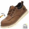 Stålhätta sneakers för män mikrofiberläder arbetsskor vattentäta skyddsskor industriell byggnation halkfria arbetsskor