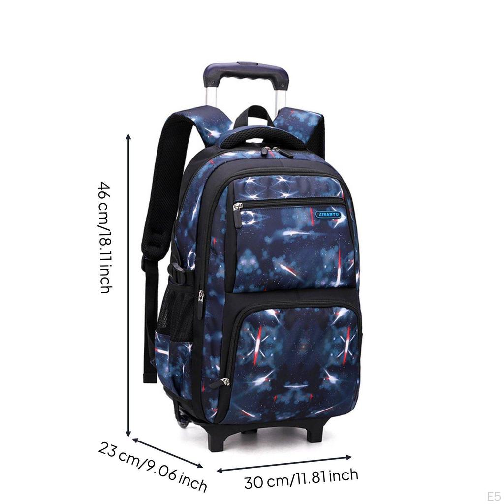 3 Pieces Stair Climbing Trolley School Bag Long-Lasting Piece Rolling Backpack