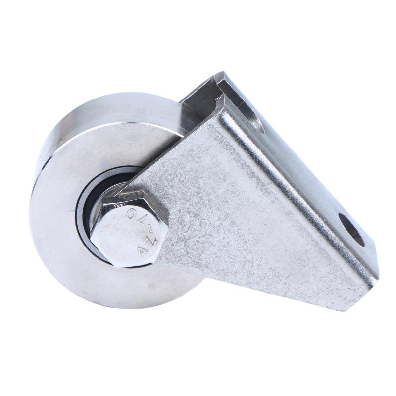 Detachable 304 Stainless Steel Bevel Pulley V-Groove Track Fixed Pulley Anti Corrosion for Coastal Area Sliding Gate Hardware