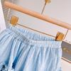Girls' Plaid Bow Summer Two-Piece Set - Short-Sleeved Top & Skirt (CM0113)