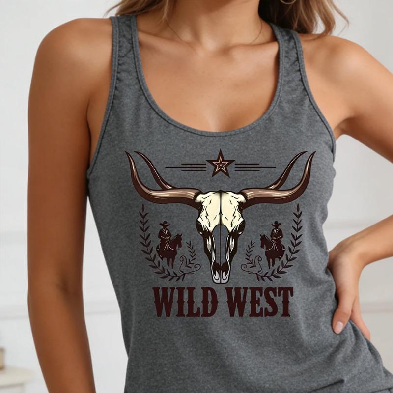 Tank Top Vintage Car Graphic Retro Design T-shirt Printed Vest Print Women’s Sleeveless Crew Neck Casual Top