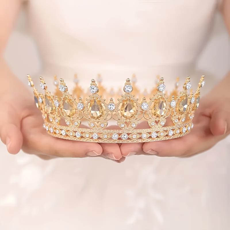Baroque Crystal Round Tiaras And Crowns Headband For Women Party Bridal Wedding Hair Accessories Jewelry Crown Tiara Headband