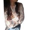2026 Early Spring Retro Floral Chiffon Lantern Sleeve Shirt - Korean Style Slimming Loose Fit for Women