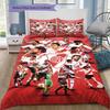 River Plate FC Black Background Red White Horizontal Stripe Shield Crest Bedding Set Argentine Soccer Duvet Cover Football Fan Bedroom Decor Bedding