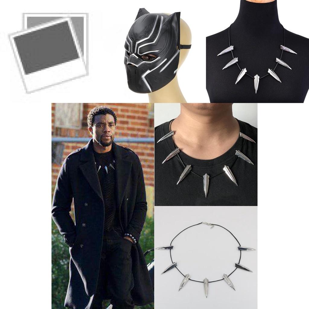 Disfraz de Halloween de primera calidad 2018 con collar y mono de Pantera Negra, conjunto de máscara