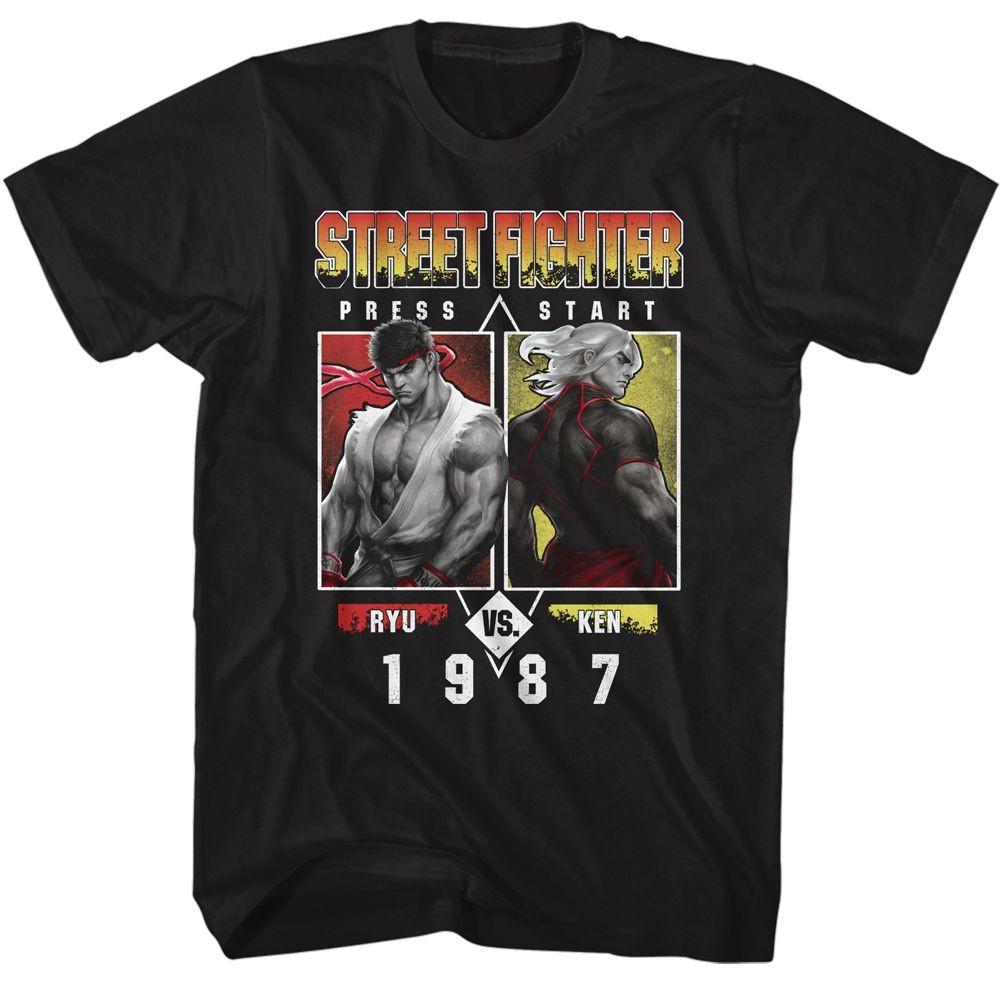Street Fighter Ryu Vs Ken 1987 Black Gaming Shirt S