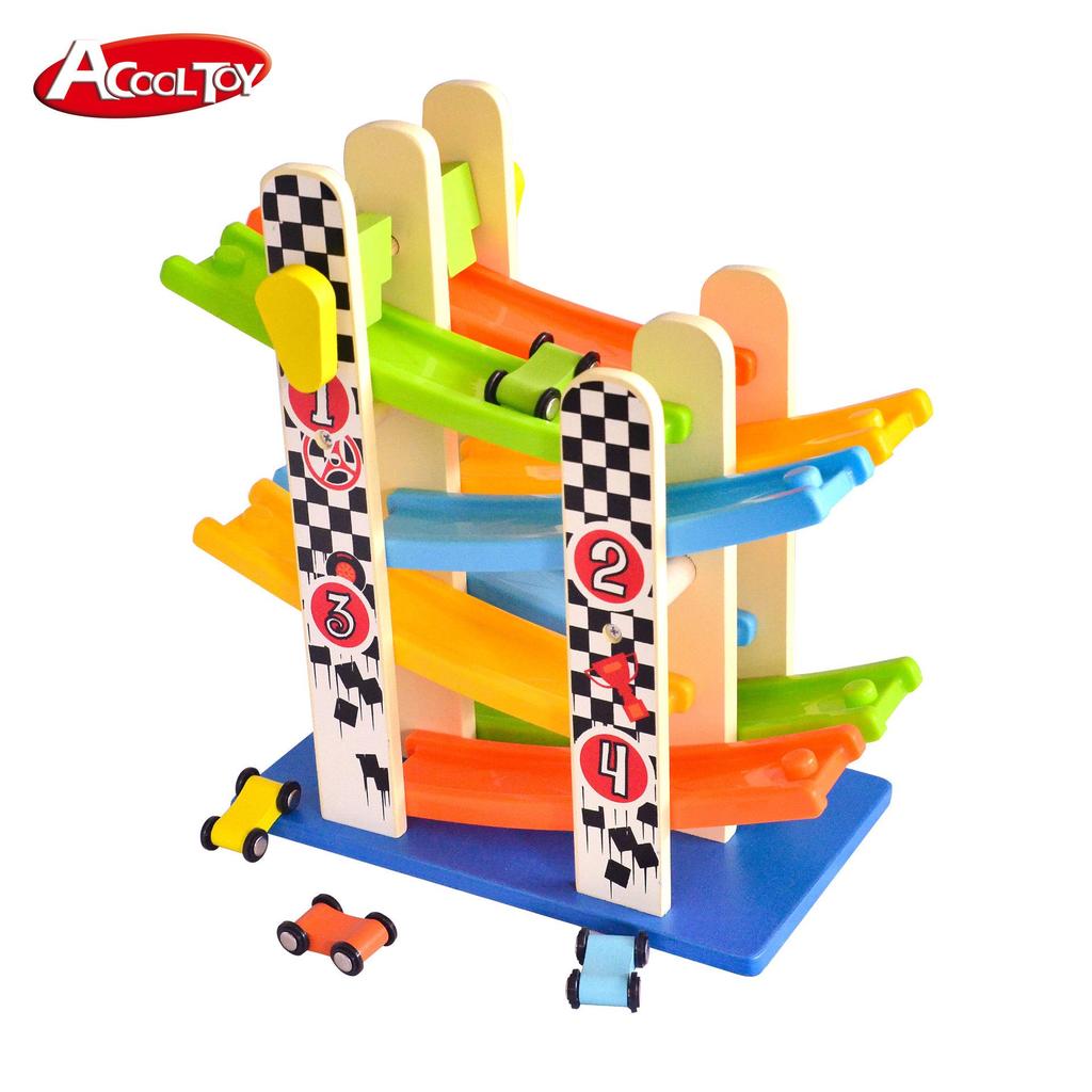 Double Track Speed Glider: Wooden Puzzle Toy for Kids