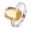 Amethyst S925 Sterling Silver 18K Gold Natural Color Treasure Ring Light Luxury Premium Index Finger Ring Energy Jewelry