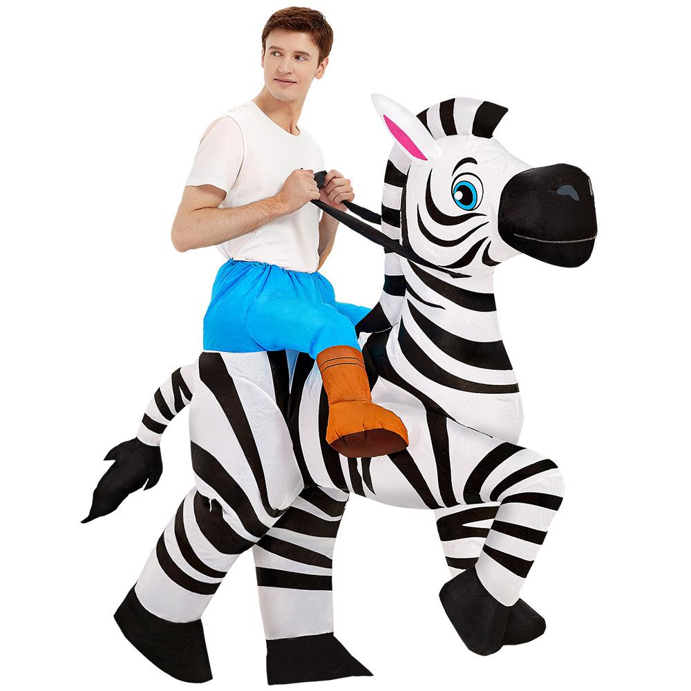 Adult inflatable zebra riding costume