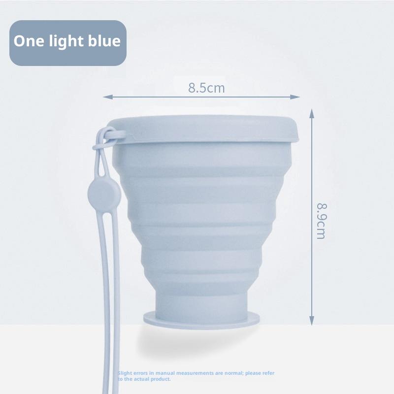 180ml Mini Folding Cup Silicone Retractable Cup Outdoor Travel Coffee Telescopic Drinking Mug With Lid