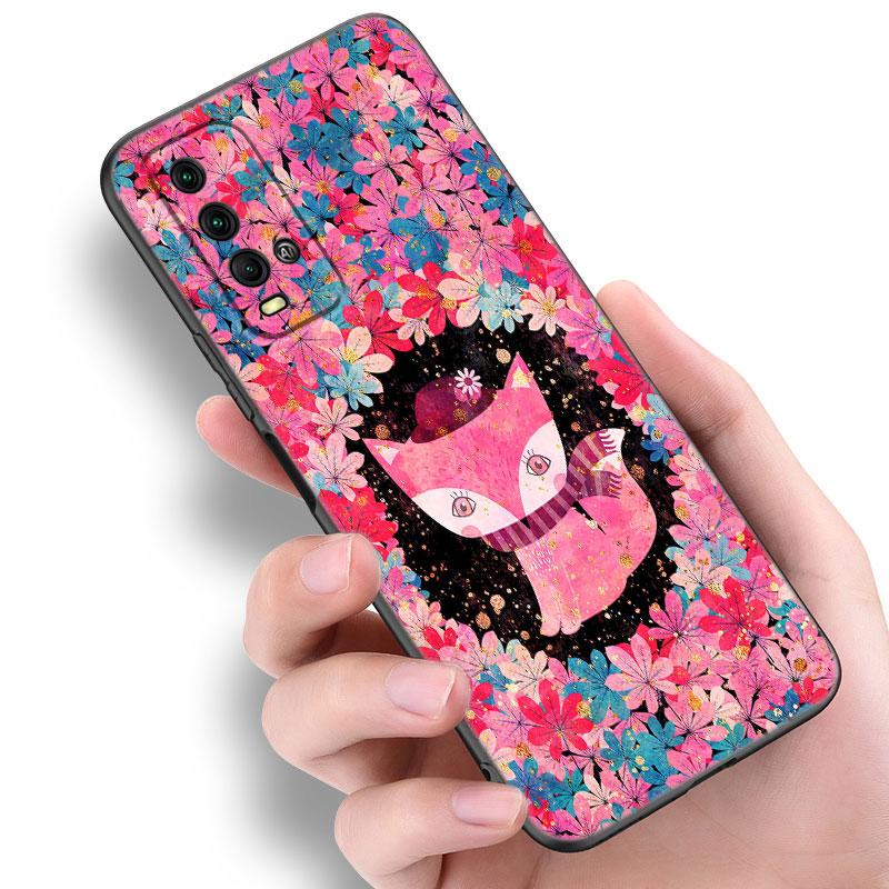 

Милый чехол для телефона с мультяшной лисой для Xiaomi Redmi Note 5 6 9T K20 K40 K50 Pro 7A 8A 9A 9C 9i 10A 10C A1 S2 Мягкий черный чехол из ТПУ Redmi Note 5(Pro)