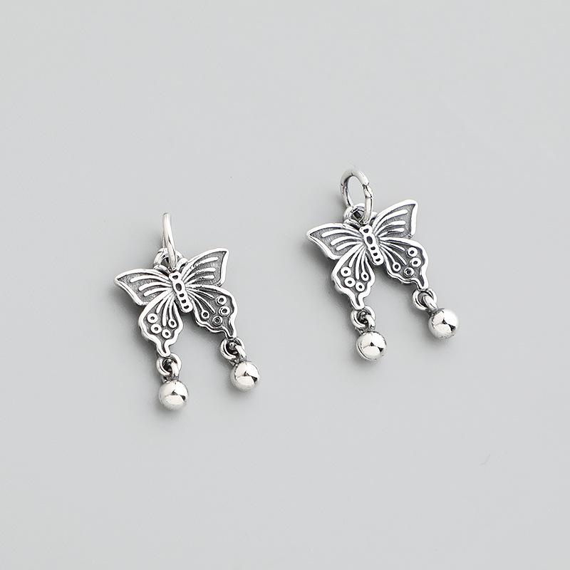 925 Sterling Silver Butterfly Charm for DIY Jewelry: Handmade Beaded Bracelets, Necklaces, Ins Style Accessories.