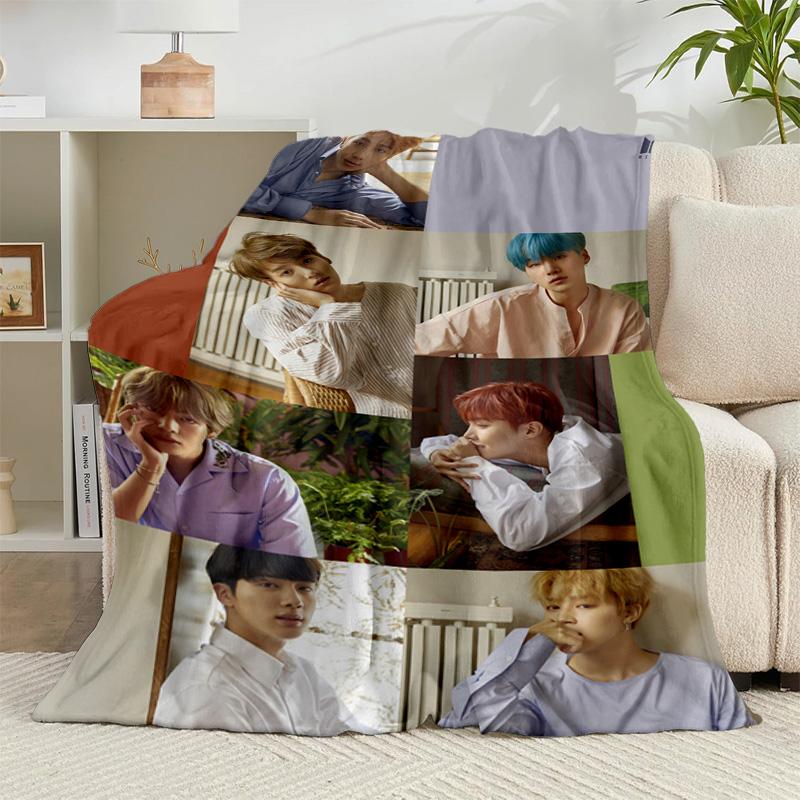 1PC K-pop music group Flannel Blanket Gift, Suitable for Both Men And Women, Soft Ideal for Beds And Sofa, Birthday Or Christmas Gift