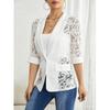 Spring New Women's Elegant Solid Color Fashion Lace Splicing Blazer Coat Casual Outerwear