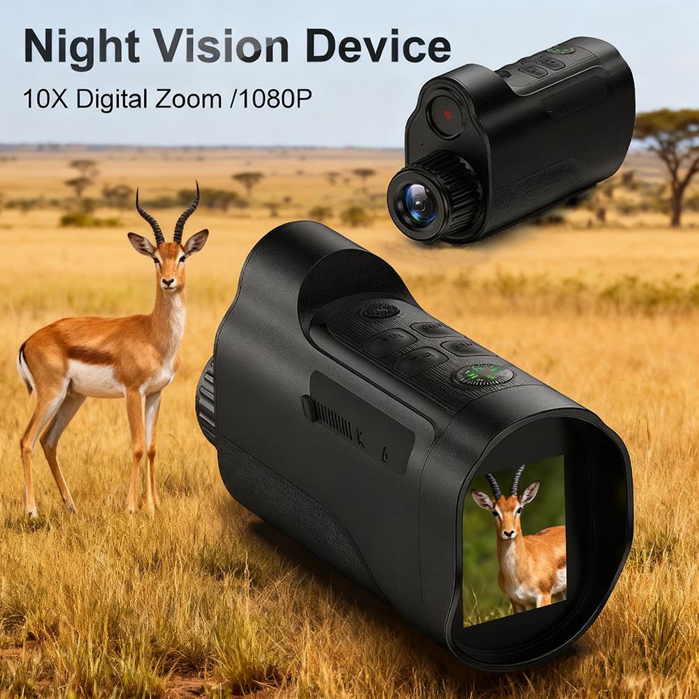 Night Vision Monoculars 1080P HD Infrared Hunting Telescope 10X Digital Zoom Photo Video Playback Outdoor Search Full Darkness
