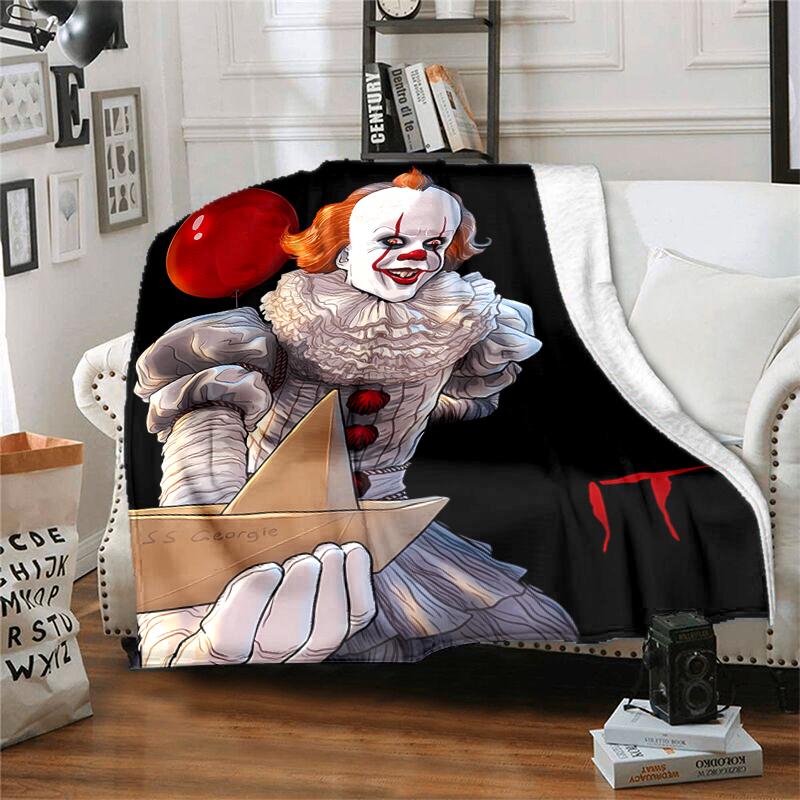 1pc Blanket Pennywise the Dancing Clown1 Print Design, Lightweight Blanket for Sofa, Bed- Soft &Warm, Gift for All Seasons Like Christmas, Halloween