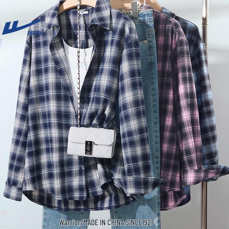 Huili Women's Plaid Long-Sleeve Shirt Jacket