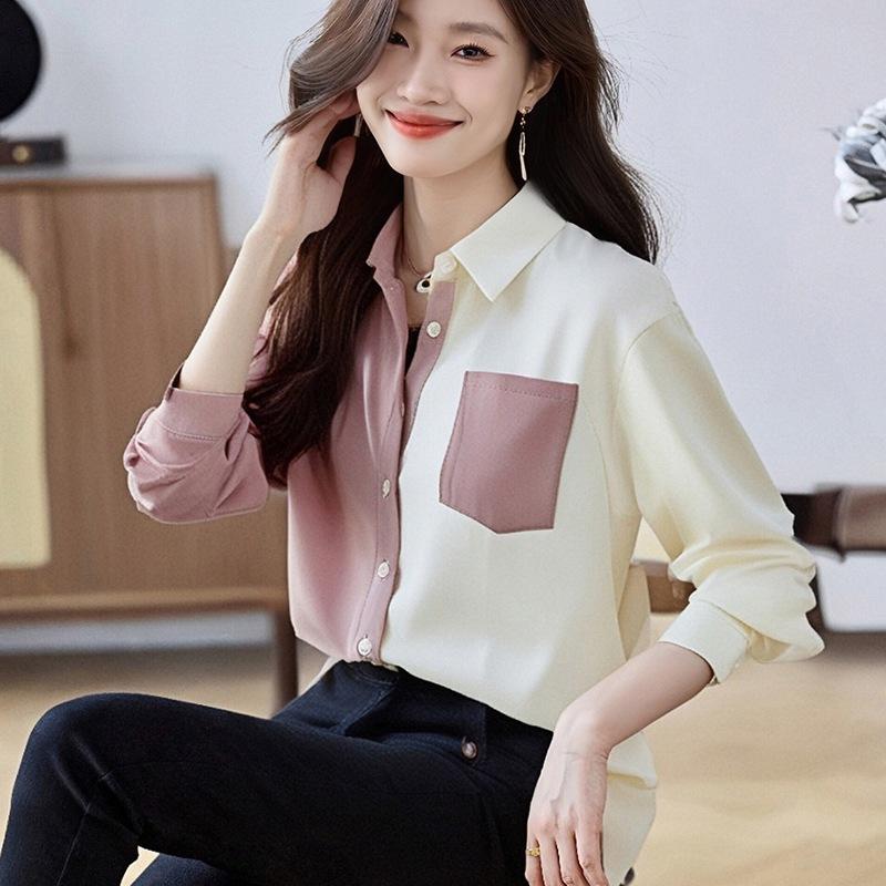 Chiffon Printed Shirt for Women's Spring and Autumn Korean New Fashionable Loose Temperament Top