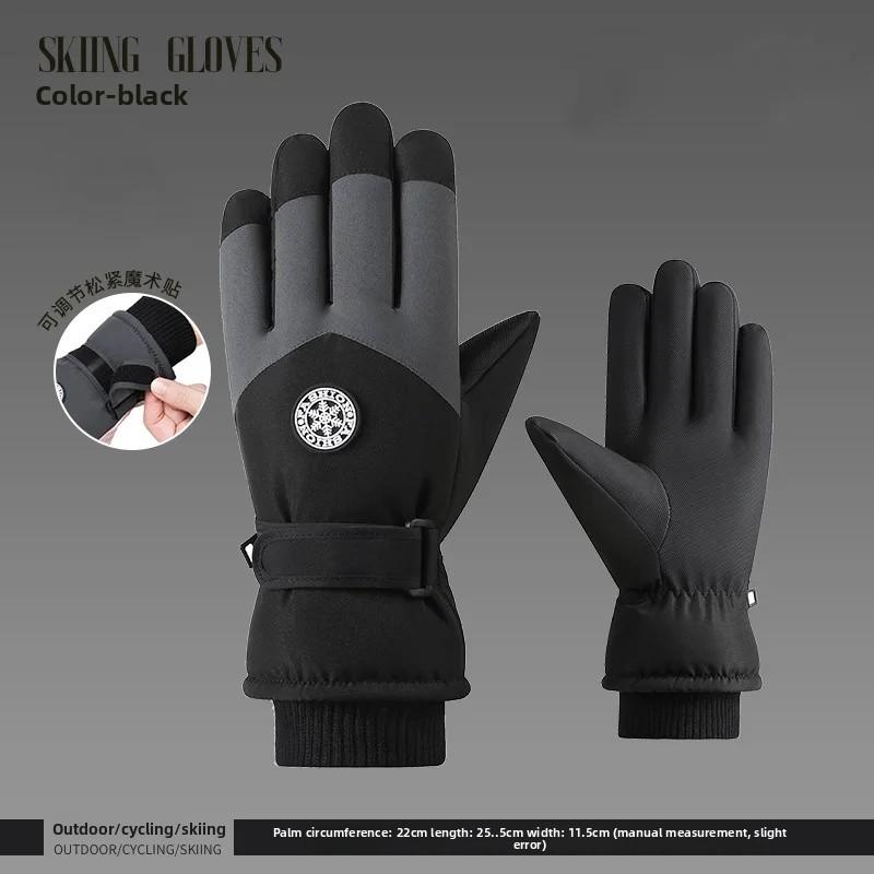 Winter Skihandschuhe Winddicht Verdickt Fleecegefüttert Handschuhe Herren Damen Touchscreen Thermisch Wasserdicht Motorrad Radhandschuhe