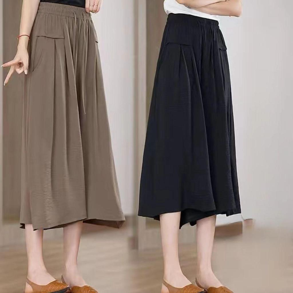 Women's Summer 2025 High-Waisted Ice-Feel Wide-Leg Culottes