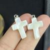 5Pcs, DIY White Shell Cross Pendant, Natural Beach Jewellery Making Kit for Christmas or Easter Gift 15×20mm