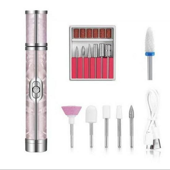 Wireless Electric Nail Grinder: Portable Manicure Tool for Shaping & Removing Nails with Rechargeable Grinding Pen.