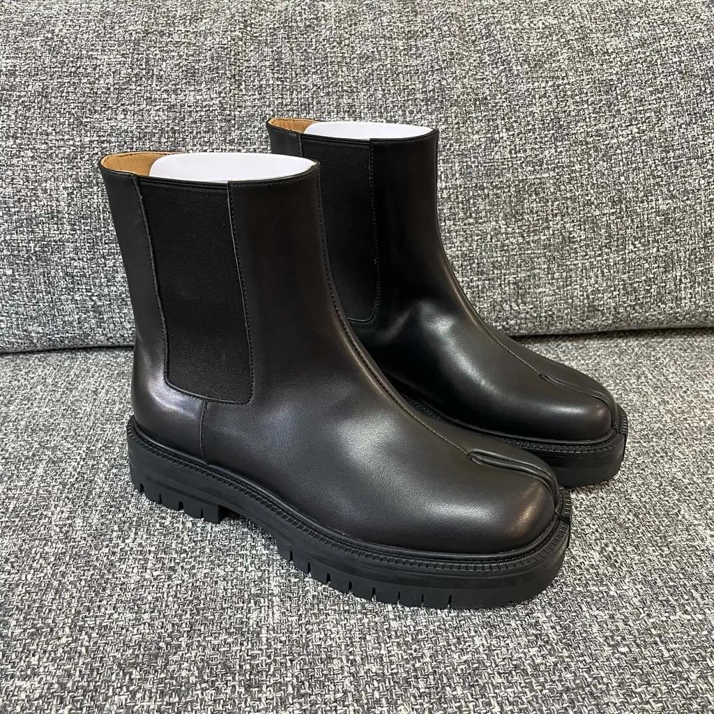 Fashion Luxury Women's All Genuine Leather Chelsea Boots Platform Thick Soled Cowhide Women's Short Boots