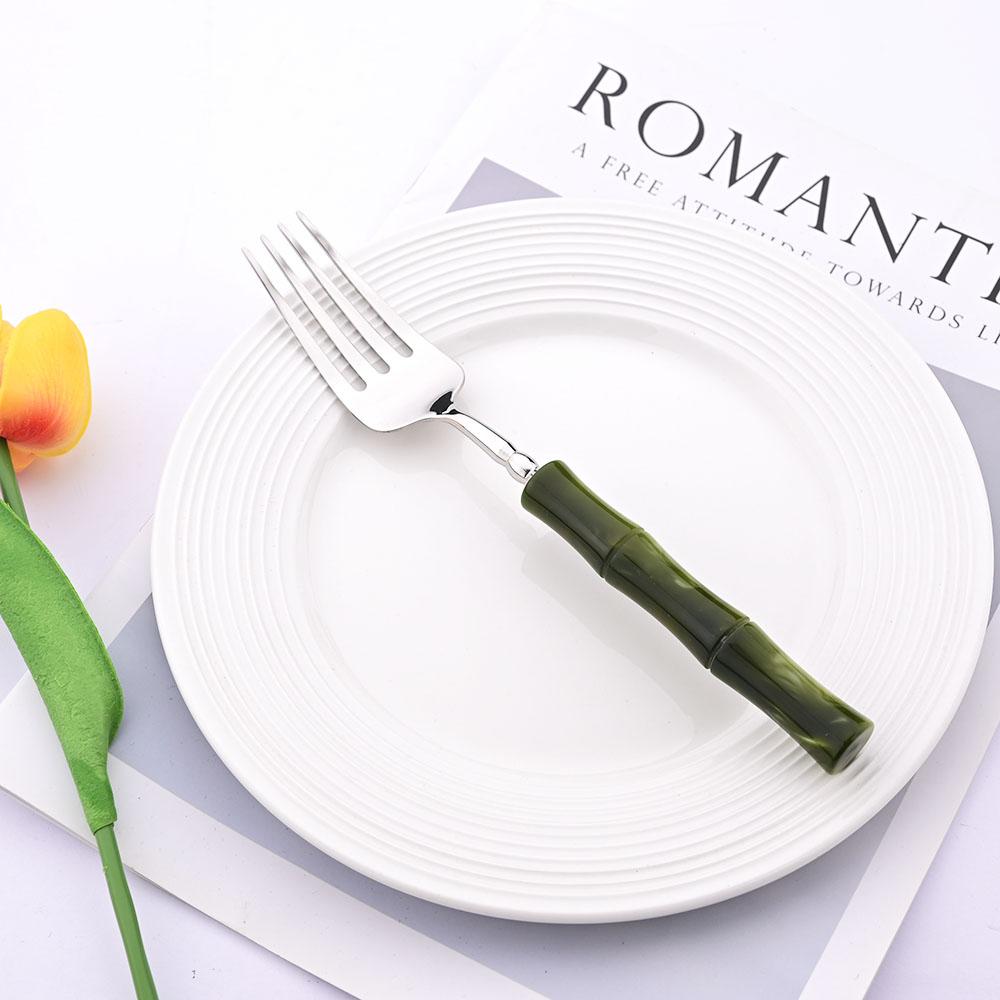 1pc Mirror Stainless Steel Dinnerware Plastic Handle Western Cutlery Butter Knife Fork Spoon Kitchen Party Tableware