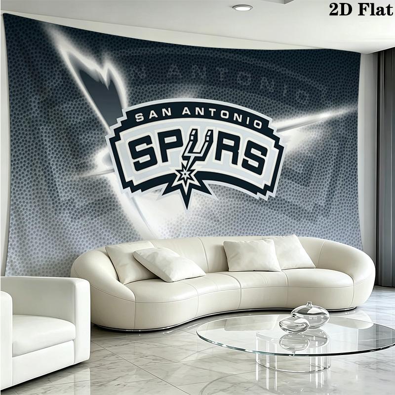 SA Spurs Wall Tapestry Aesthetic Wall Hanging Printed Fabric Blanket Decorative Tapestries for Bedroom Living Room Home Decor