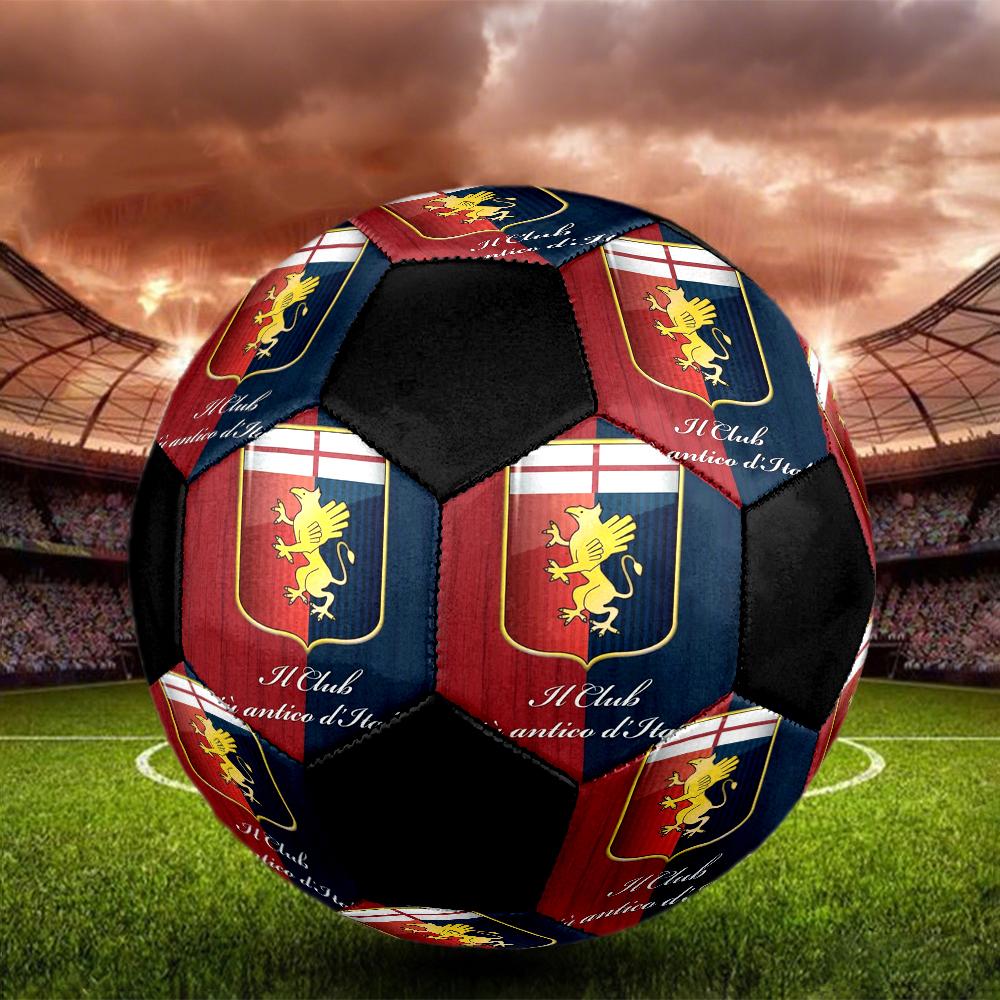 Genoa CFC Indoor Soccer Ball Colorful Machine Stitched PVC Size 5 Team Training Competition Ready Durable High-Bounce Cool Sports Gift