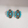 Ethnic Style Diamond-set Resin Hollow Oval Pendant Necklace Retro Light Luxury Item Decoration