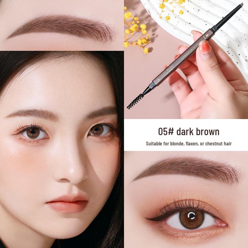 

BoLonZi Gold Bar Double-Ended Waterproof Eyebrow Pencil - Long-Lasting, Sweatproof, Non-Smudging, Triangle Tip.