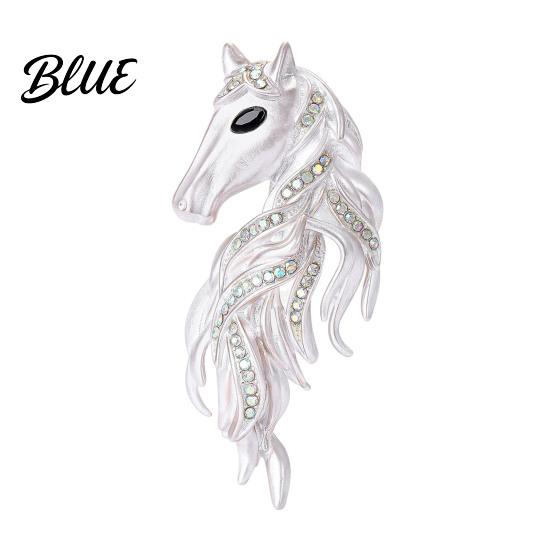 Animal-inspired Jewelry Horse Brooch Sparkling Rhinestones Inlaid Enamel Gift Pin