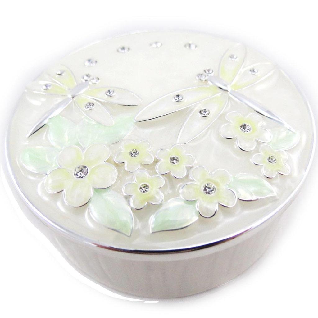 Les Trésors De Lily [J3288] - Cutie de bijuterii 'Silk Dragonfly' galben sidef - 7x3 cm