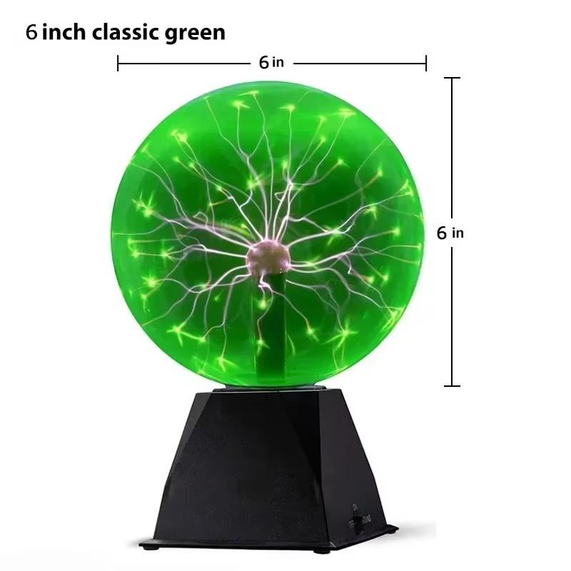 NEW 8 Inch Sound Control Glass Magic Plasma Ball Lamp LED Night Light Atmosphere Touch Plasma Light Christmas Gift Decor Lights