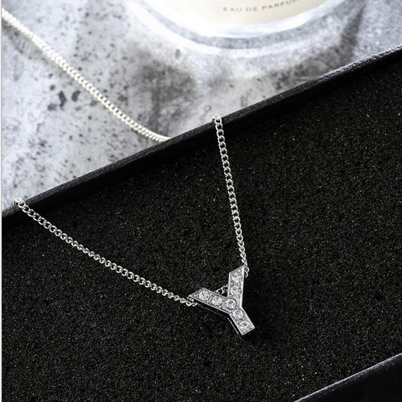 

Ожерелье с блестками, инкрустация стразами, 26 букв, подвесная цепочка на ключицу, ожерелье для пары, подвеска с буквами AZ для женщин