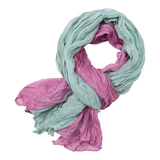 Ladies Shawl Scarf Color-Blocking Pleated Design Versatile Scarf Autumn Winter Outdoors Commuting Long Scarf