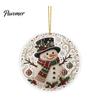 Office Holiday Decorations Christmas Acrylic Hanging Ornament, 2D Flat Double Side Printed Ornaments Santa Snowman Pendant for Tree Window,