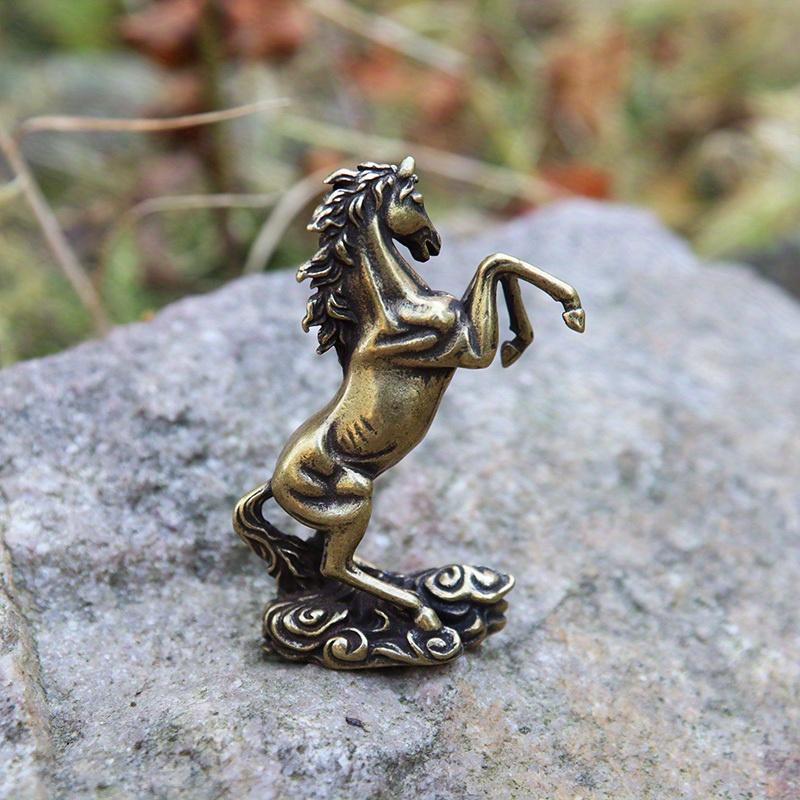 Vintage Měděný Zvěrokruh Kůň Malá Soška Feng Shui Ozdoby Mosazné Šťastné Zvíře Miniatury Figurky Stolní Dekorace Řemesla